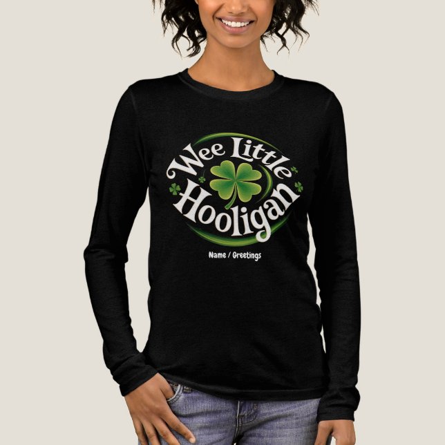 Wee Little Hooligan St. Patrick's Day Funny Irish Tri-Blend Shirt (Front)