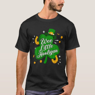 Wee Little Hooligan St Patricks Day Irish Shamrock T-Shirt