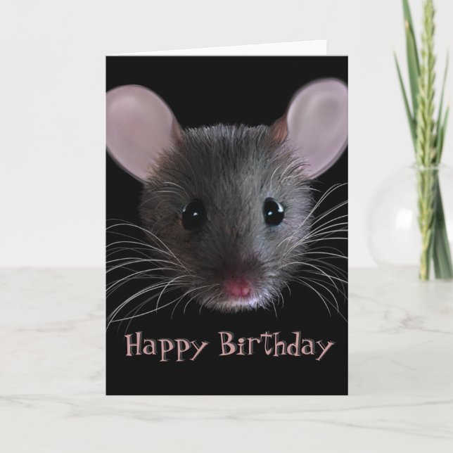 Wee Mouse Happy Birthday Greeting Card (Front)