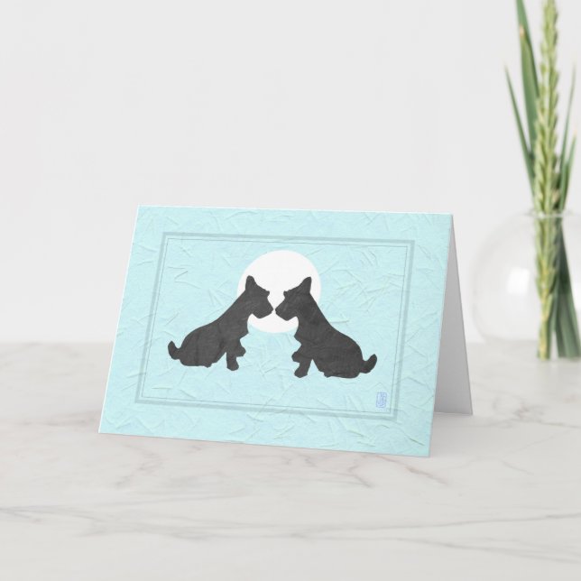Wee Scottie Puppy Love Anniversary on Blue Card (Front)