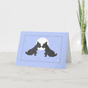 Wee Scottie Puppy Love Valentine’s Day Periwinkle Card