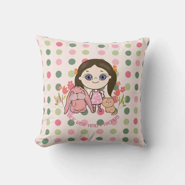 wee wee and her friends cushion (Front)