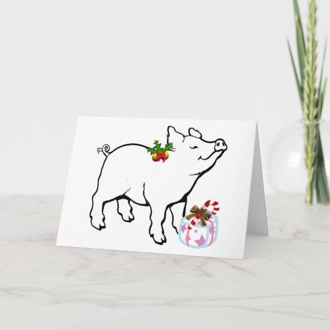 WEE WEE WEE ALL THE WAY TO SAY MERRY CHRISTMAS HOLIDAY CARD (Front)