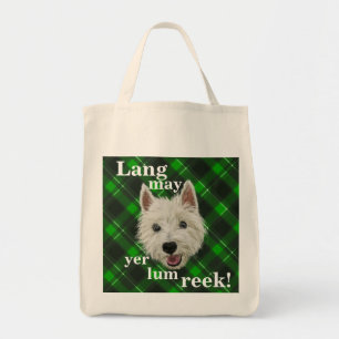 Wee Westie. Lang May Yer Lum Reek! Tote Bag