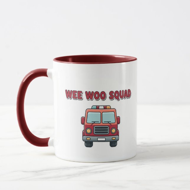 Wee Woo Squad Fire Truck Mug - Kids Firefighter (Left)