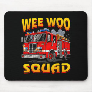 Wee Woo Squad Firefighter Truck Lover Fireman Crew Mouse Pad