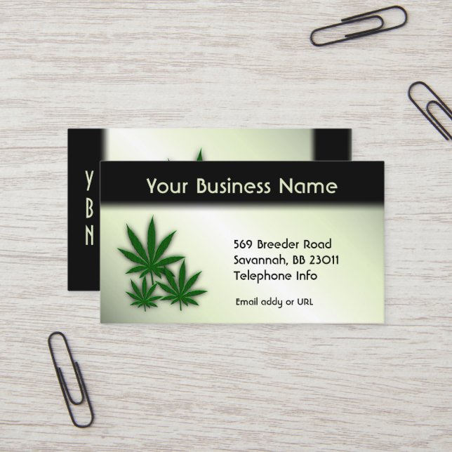 Weed Business Double Sided Green Card (Front/Back In Situ)