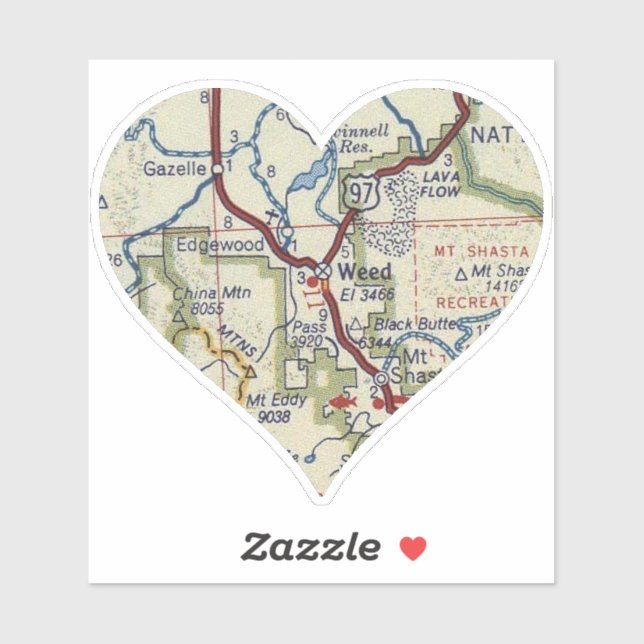 Weed California Vintage Map (Sheet)