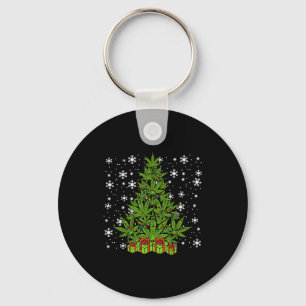 Weed Christmas Tree Funny Xmas T Men Women Key Ring