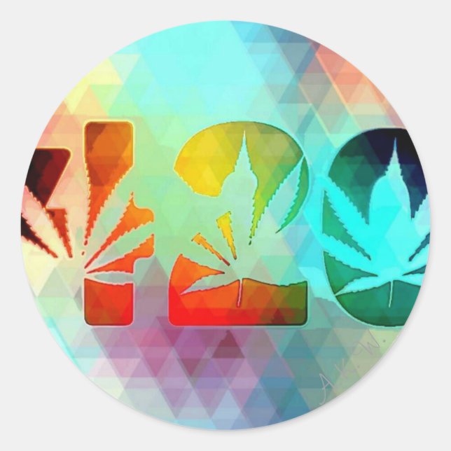 WEED CLASSIC ROUND STICKER (Front)