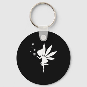 Weed Fairy Fantasy Leaf Stoner Pot Smoker Key Ring