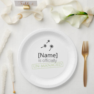 Weed Happens cute cynical dandelion Funny Vintage Paper Plate