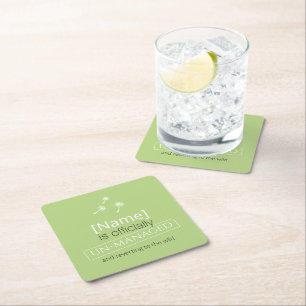 Weed Happens cute cynical dandelion Funny Vintage Square Paper Coaster