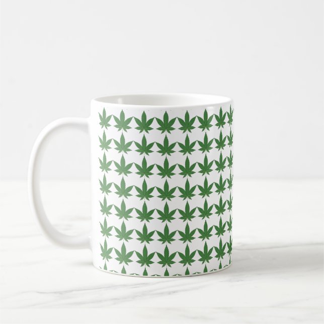 Weed Leaf Christmas Personalised Coffee Mug (Left)