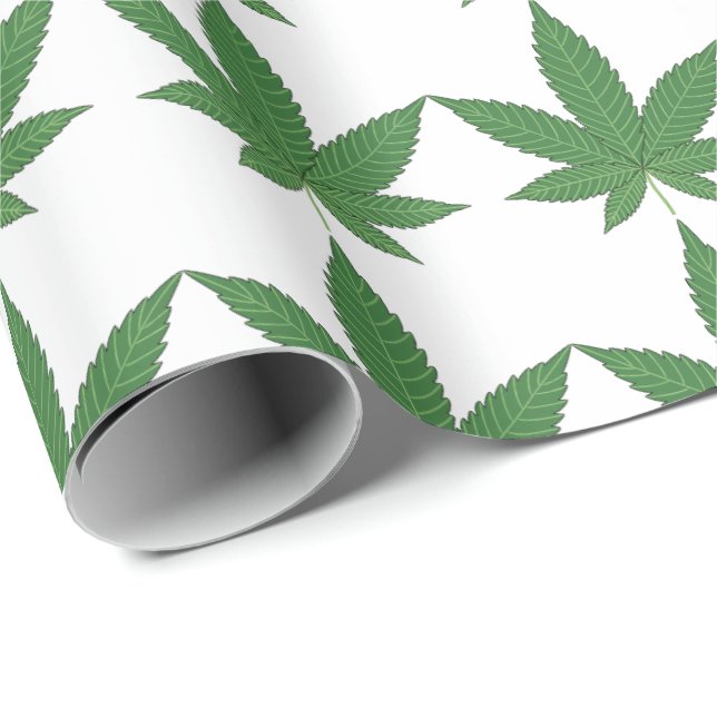 Weed Leaf Christmas Personalised Wrapping Paper (Roll Corner)