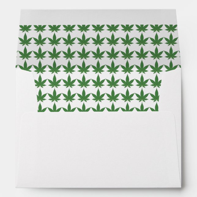 Weed Leaf Pot Luck Personalised Envelope (Back (Bottom))