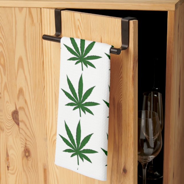 Weed Leaf Vertical  Tea Towel (Thirds Fold)