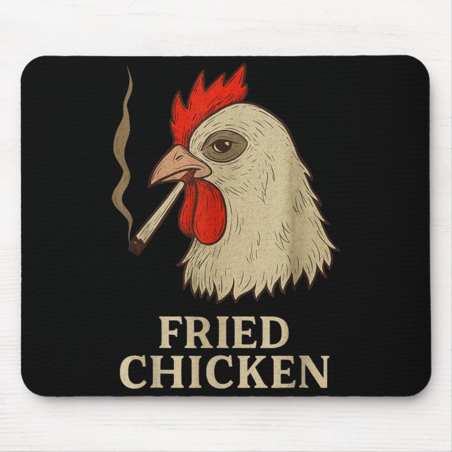 Weed Meme Funny Fried Chicken Smoking  Mouse Pad (Front)