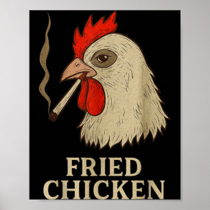 Weed Meme Funny Fried Chicken Smoking Poster