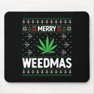 Weed Merry Weedmas Xmas Smoking Mouse Pad