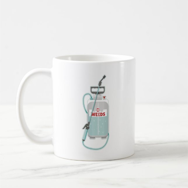 weed spray garden maintenance coffee mug (Left)