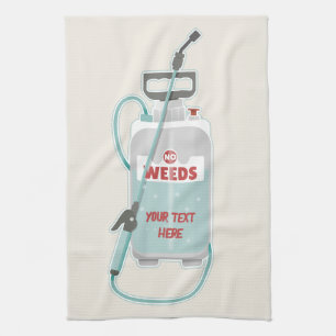Weed spray garden maintenance tea towel
