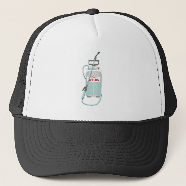 weed spray garden maintenance trucker hat (Front)