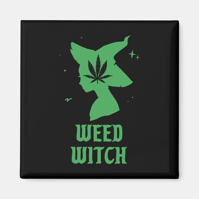 Weed Witch Funny Spooky Vibes Halloween Costume  Magnet (Front)