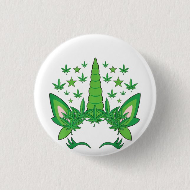 Weedicorn 3 Cm Round Badge (Front)