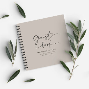 Weeding guest book grey beige minimal modern
