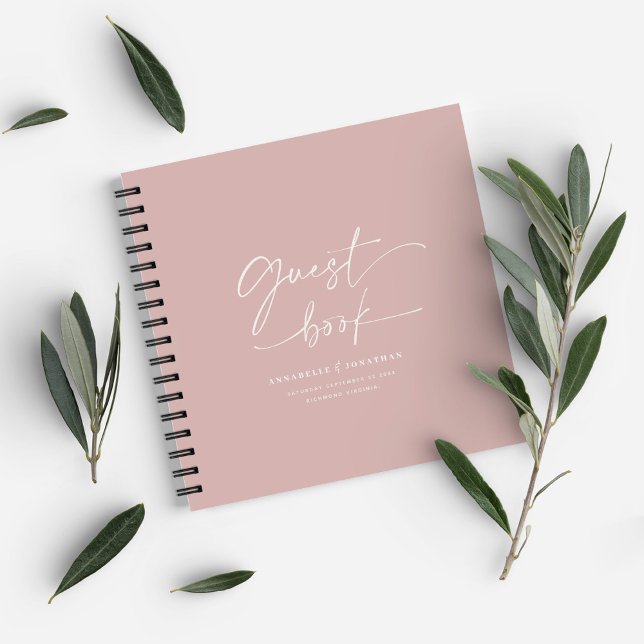 Weeding guest book pale pink minimal modern (Creator Uploaded)
