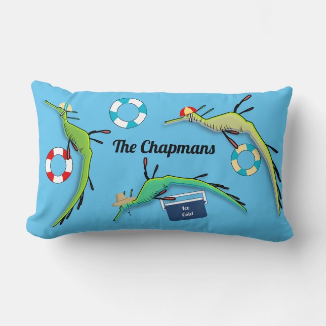 Weedy Sea Dragons Beach Design Lumbar Cushion (Front)