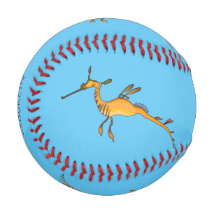 Weedy seadragon cartoon illustration baseball