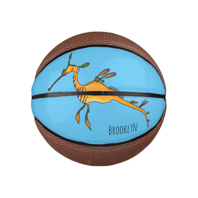 Weedy seadragon cartoon illustration  mini basketball (Front)