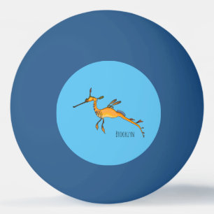 Weedy seadragon cartoon illustration  ping pong ball