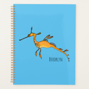Weedy seadragon cartoon illustration planner