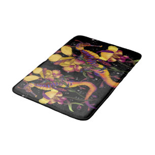 Weedy Seadragon with Orchids Bath Mat