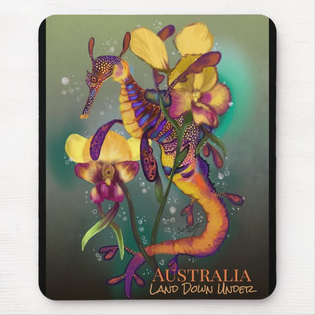 Weedy Seadragon with Orchids Mouse Pad (Front)