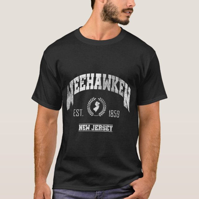 Weehawken Nj New Jersey Vintage Throwback  T-Shirt (Front)