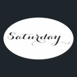 Weekday Stickers: Saturday Oval Sticker<br><div class="desc">Enjoy these weekday Bullet Journal stickers in Esperanto.

Feel free to customise this item using the options.  Peace!</div>