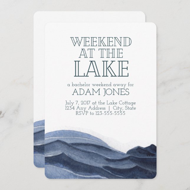 Weekend at the Lake Bachelor Party Invitation (Front/Back)