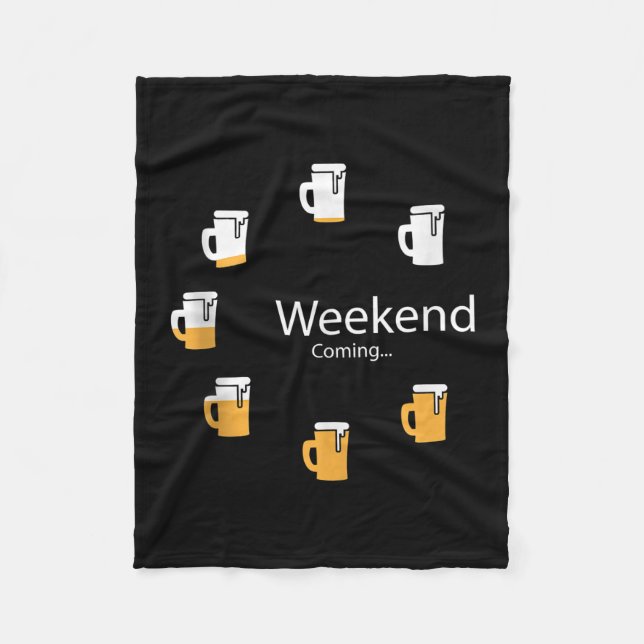 Weekend Beer Count Down Funny Graphic Fleece Blanket (Front)