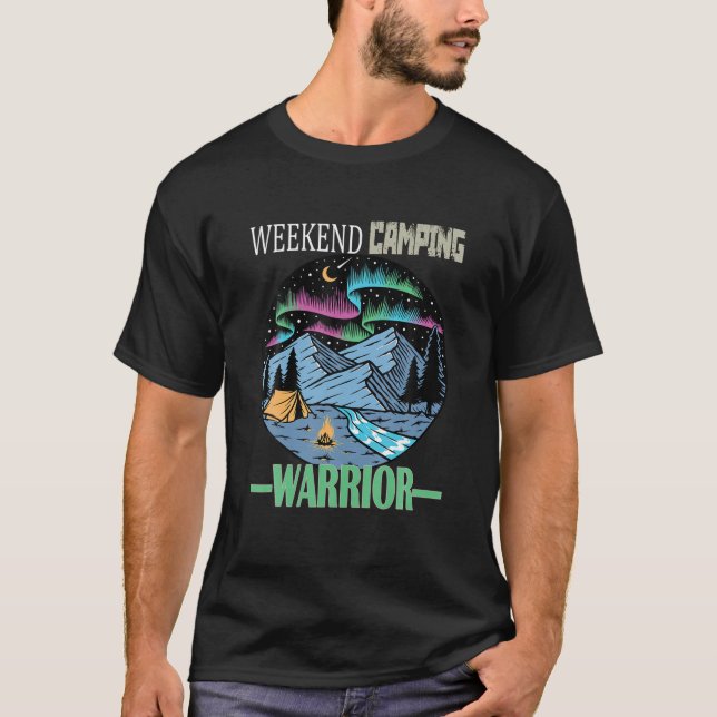 Weekend Camping Warrior Camper RV T-Shirt (Front)