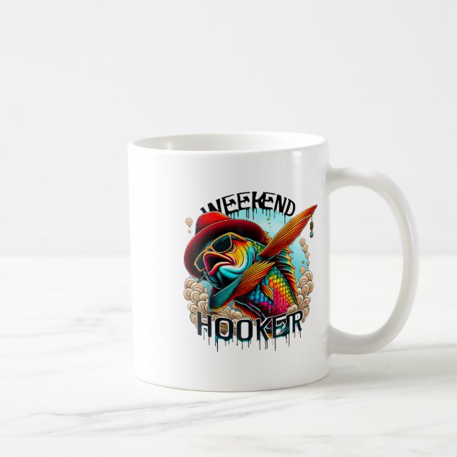 Weekend Colourful Fishing Funny Fishing  Coffee Mug (Right)