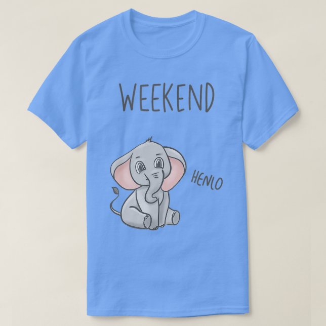 Weekend cute elephant napping pyjama sleeping gift T-Shirt (Design Front)