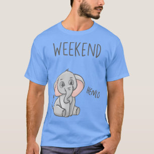 Weekend cute elephant napping pyjama sleeping gift T-Shirt