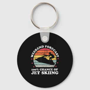 Weekend Forecast 100% Chance Of Jet Skiing Jetski Key Ring