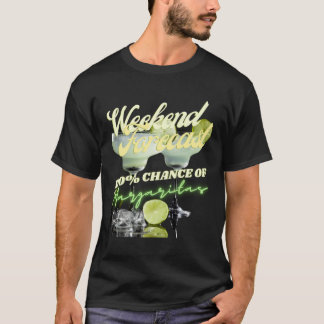 Weekend Forecast 100% Chance Of Margaritas Retro V T-Shirt