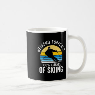 Weekend Forecast 100% Chance Of Skiing Vintage Sun Coffee Mug