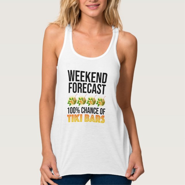 Weekend Forecast - 100% Chance of Tiki Bars Singlet (Front)